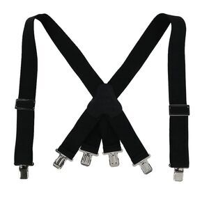 CTM Men's Elastic Clip-End 2 Inch Fireman Suspenders